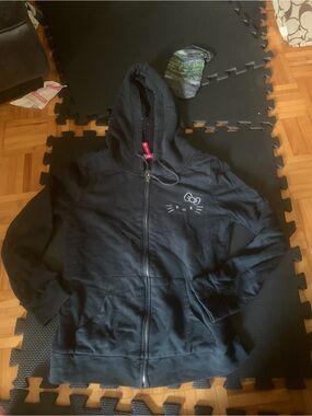Hello Kitty Black  Zip-Up Hoodie Jacket